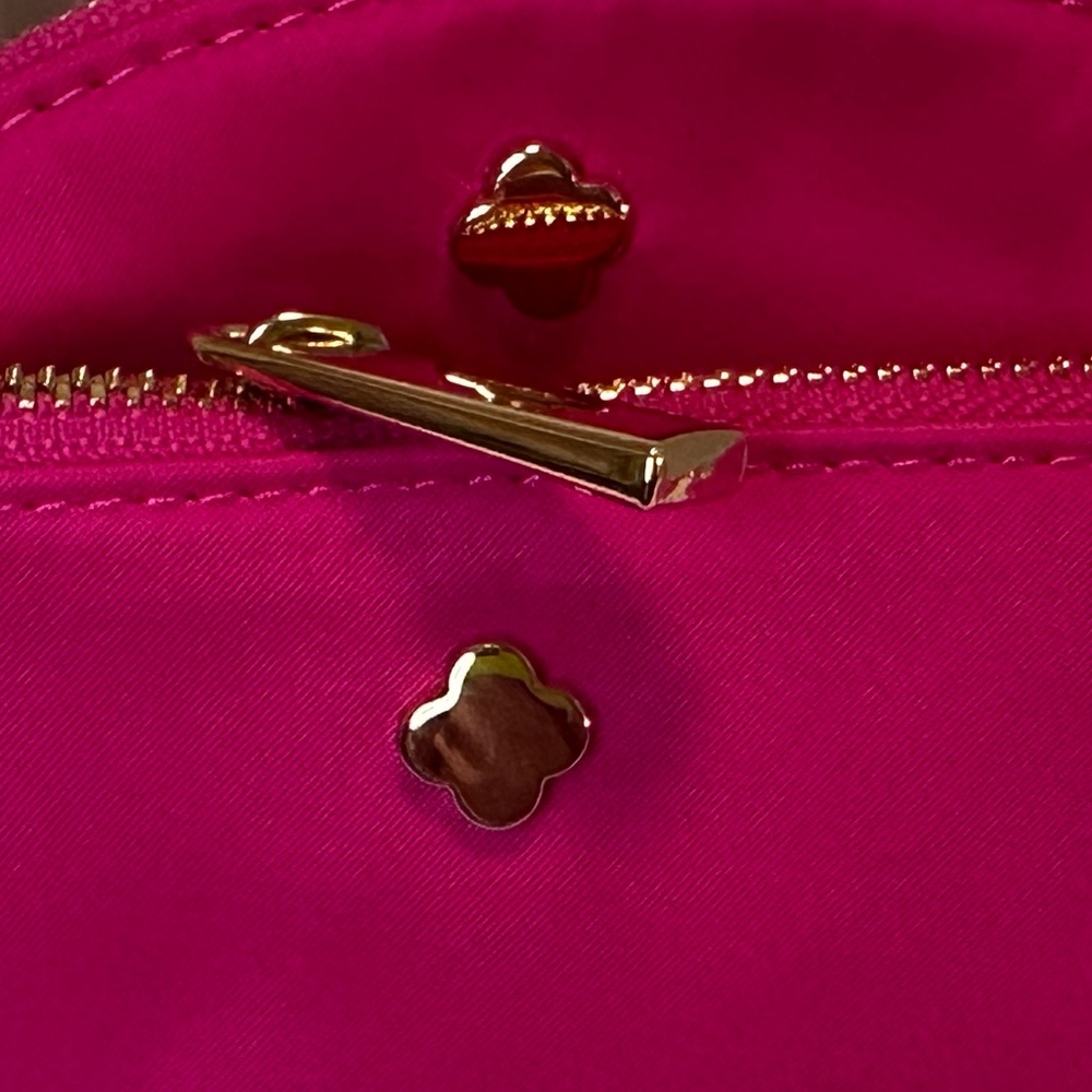🩷 NWT ANTONIO MELANI 2Pk Nylon Wristlet Key Charm Coin Pouch Hot Pink/Gold🩷 - Picture 3 of 7
